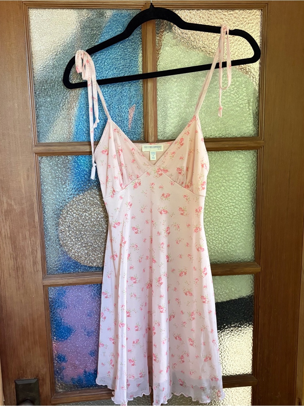 See You Monday Pale Pink Floral Slip Dress